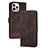 Funda de Cuero Cartera con Soporte Carcasa YX4 para Apple iPhone 13 Pro Max Marron