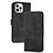 Funda de Cuero Cartera con Soporte Carcasa YX4 para Apple iPhone 13 Pro Max Negro