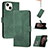 Funda de Cuero Cartera con Soporte Carcasa YX4 para Apple iPhone 13 Verde