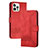 Funda de Cuero Cartera con Soporte Carcasa YX4 para Apple iPhone 14 Pro Max Rojo