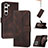 Funda de Cuero Cartera con Soporte Carcasa YX4 para Samsung Galaxy S22 5G Marron