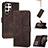 Funda de Cuero Cartera con Soporte Carcasa YX4 para Samsung Galaxy S23 Ultra 5G Marron