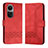 Funda de Cuero Cartera con Soporte Carcasa YX5 para Oppo Reno10 5G Rojo