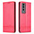 Funda de Cuero Cartera con Soporte Carcasa YZ1 para Huawei Honor 80 GT 5G Rosa Roja