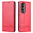 Funda de Cuero Cartera con Soporte Carcasa YZ1 para Huawei Honor 90 5G Rosa Roja