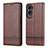 Funda de Cuero Cartera con Soporte Carcasa YZ1 para Huawei Honor 90 Lite 5G Marron