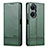 Funda de Cuero Cartera con Soporte Carcasa YZ1 para Huawei Nova 11i Verde