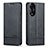 Funda de Cuero Cartera con Soporte Carcasa YZ1 para Oppo A78 4G Negro