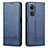 Funda de Cuero Cartera con Soporte Carcasa YZ1 para Oppo A78 5G Azul