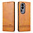 Funda de Cuero Cartera con Soporte Carcasa YZ1 para Oppo Reno10 Pro+ Plus 5G Marron Claro