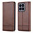 Funda de Cuero Cartera con Soporte Carcasa YZ1 para Xiaomi Mi 14 5G Marron