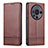 Funda de Cuero Cartera con Soporte Carcasa YZ2 para Huawei Mate 60 Marron