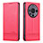 Funda de Cuero Cartera con Soporte Carcasa YZ2 para Huawei Mate 60 Pro Rosa Roja