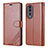 Funda de Cuero Cartera con Soporte Carcasa YZ3 para Huawei Honor 90 5G Marron