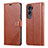 Funda de Cuero Cartera con Soporte Carcasa YZ3 para Huawei Honor 90 Lite 5G Marron