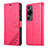 Funda de Cuero Cartera con Soporte Carcasa YZ3 para Huawei P60 Rosa Roja