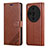 Funda de Cuero Cartera con Soporte Carcasa YZ3 para Oppo Find X7 Ultra 5G Marron