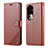 Funda de Cuero Cartera con Soporte Carcasa YZ3 para Oppo Reno10 Pro+ Plus 5G Marron