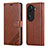 Funda de Cuero Cartera con Soporte Carcasa YZ4 para Oppo Reno11 Pro 5G Marron