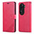 Funda de Cuero Cartera con Soporte Carcasa YZ4 para Oppo Reno11 Pro 5G Rosa Roja