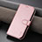 Funda de Cuero Cartera con Soporte Carcasa YZ5 para Apple iPhone 15 Pro Oro Rosa