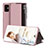 Funda de Cuero Cartera con Soporte Carcasa ZL2 para Samsung Galaxy A71 4G A715 Oro Rosa