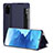 Funda de Cuero Cartera con Soporte Carcasa ZL2 para Samsung Galaxy S20 5G Azul