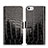 Funda de Cuero Cartera con Soporte Cocodrilo para Apple iPhone 5 Negro