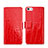 Funda de Cuero Cartera con Soporte Cocodrilo para Apple iPhone SE Rojo