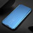 Funda de Cuero Cartera con Soporte Espejo Carcasa L01 para Samsung Galaxy A22s 5G Azul