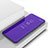 Funda de Cuero Cartera con Soporte Espejo Carcasa L02 para Apple iPhone 14 Plus Morado