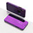 Funda de Cuero Cartera con Soporte Espejo Carcasa L02 para Apple iPhone Xs Max Morado