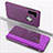 Funda de Cuero Cartera con Soporte Espejo Carcasa L04 para Samsung Galaxy M11 Morado