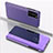 Funda de Cuero Cartera con Soporte Espejo Carcasa L04 para Xiaomi Mi 10T 5G Purpura Claro