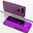 Funda de Cuero Cartera con Soporte Espejo Carcasa M03 para Huawei Honor V20 Morado