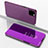 Funda de Cuero Cartera con Soporte Espejo Carcasa para Apple iPhone 11 Pro Morado