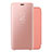 Funda de Cuero Cartera con Soporte Espejo Carcasa para Huawei Nova 5 Pro Oro Rosa