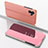 Funda de Cuero Cartera con Soporte Espejo Carcasa para Nothing Phone 1 Oro Rosa