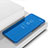 Funda de Cuero Cartera con Soporte Espejo Carcasa para Samsung Galaxy A91 Azul