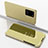 Funda de Cuero Cartera con Soporte Espejo Carcasa para Samsung Galaxy S20 Ultra 5G Oro