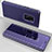 Funda de Cuero Cartera con Soporte Espejo Carcasa para Samsung Galaxy S9 Plus Morado