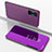 Funda de Cuero Cartera con Soporte Espejo Carcasa para Xiaomi Redmi K50 Gaming 5G Morado