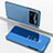 Funda de Cuero Cartera con Soporte Espejo Carcasa para Xiaomi Redmi Note 11E Pro 5G Azul