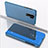 Funda de Cuero Cartera con Soporte Espejo Carcasa QH1 para Xiaomi Redmi 9 Azul