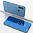 Funda de Cuero Cartera con Soporte Espejo Carcasa ZL1 para Samsung Galaxy A21 Azul