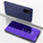 Funda de Cuero Cartera con Soporte Espejo Carcasa ZL1 para Samsung Galaxy A82 5G Morado