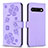 Funda de Cuero Cartera con Soporte Flores Carcasa BF1 para Google Pixel 7 5G Morado