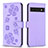 Funda de Cuero Cartera con Soporte Flores Carcasa BF1 para Google Pixel 7 Pro 5G Morado