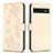 Funda de Cuero Cartera con Soporte Flores Carcasa BF1 para Google Pixel 7 Pro 5G Oro