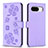 Funda de Cuero Cartera con Soporte Flores Carcasa BF1 para Google Pixel 8 5G Morado